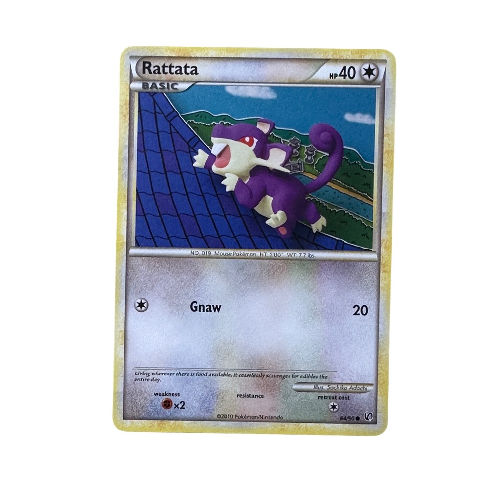 Rattata 64/90 HGSS HeartGold SoulSilver Pokemon Card‎ Common MP/LP